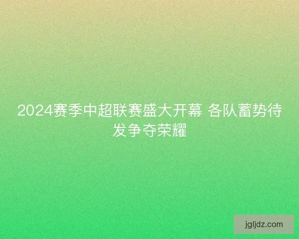2024赛季中超联赛盛大开幕 各队蓄势待发争夺荣耀